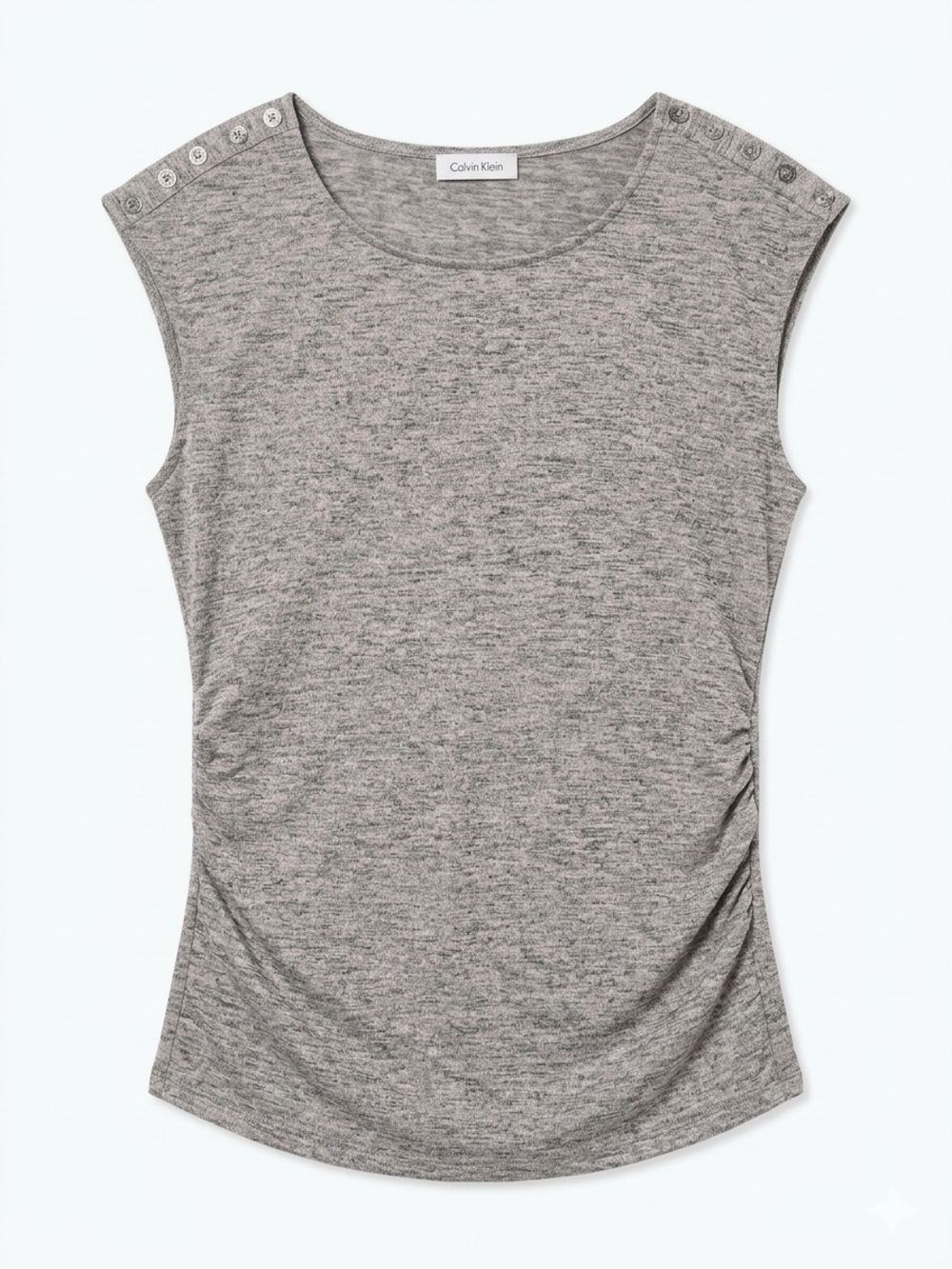 Calvin Klein Gray Heathered Cap Sleeve Scoop Neck Tank
